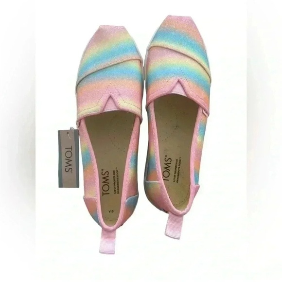 Toms Other - Kids Rainbow Glitter Shoes Size 5 New With Tags
